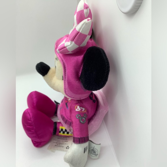 Disney Store Minnie Mouse in Pink Racing Suit Stuffed Animal Plush - Picture 3 of 6